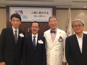 京都南ロータリークラブ木村会長・熊谷副幹事と上田会長・村上幹事