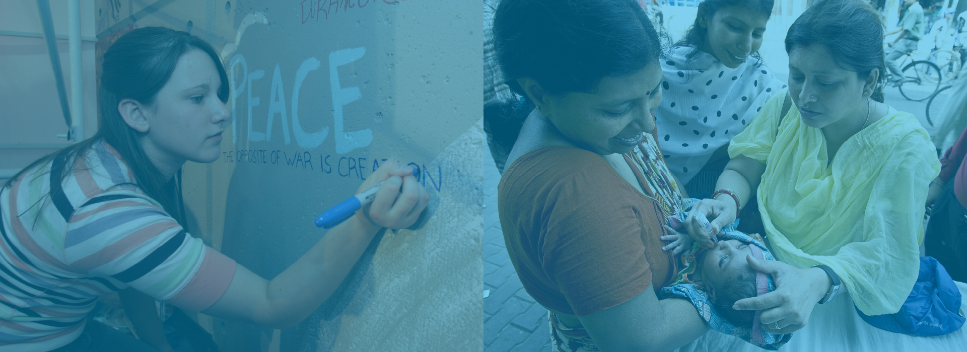 ロータリークラブの活動分野　国際関係を培いながら、人々の暮らしを支援しています。より平和な世界を築くために。