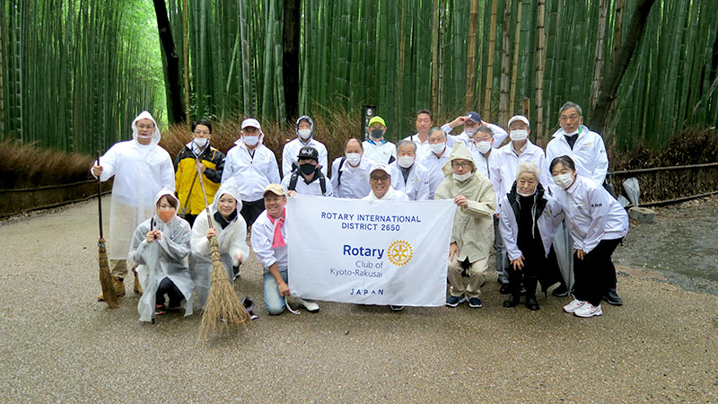 小倉山竹林竹穂垣整備活動